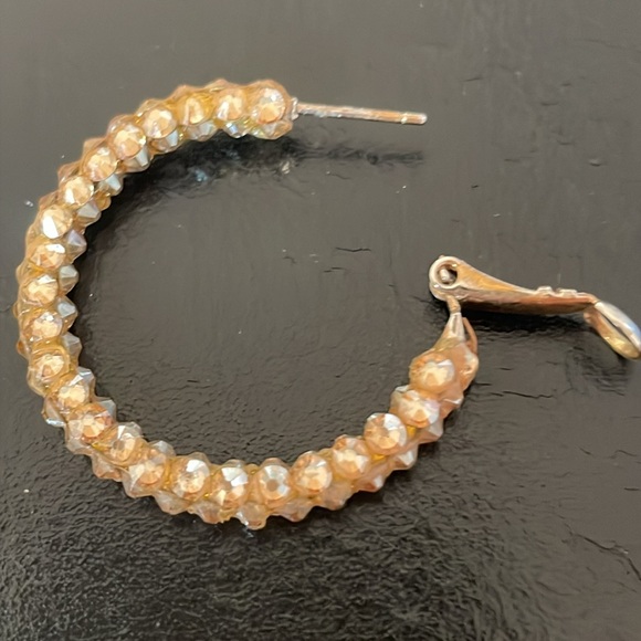 Swarovski Ballroom gold color small hoops - Picture 5 of 7